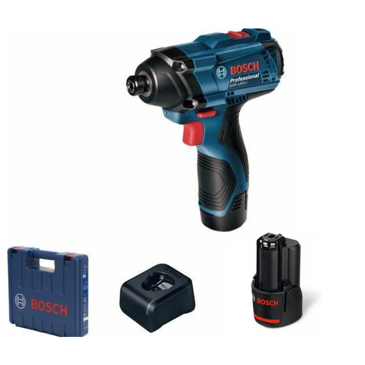 Bosch акумулаторен ударен винтоверт gdr 120 li 2x2.0ah