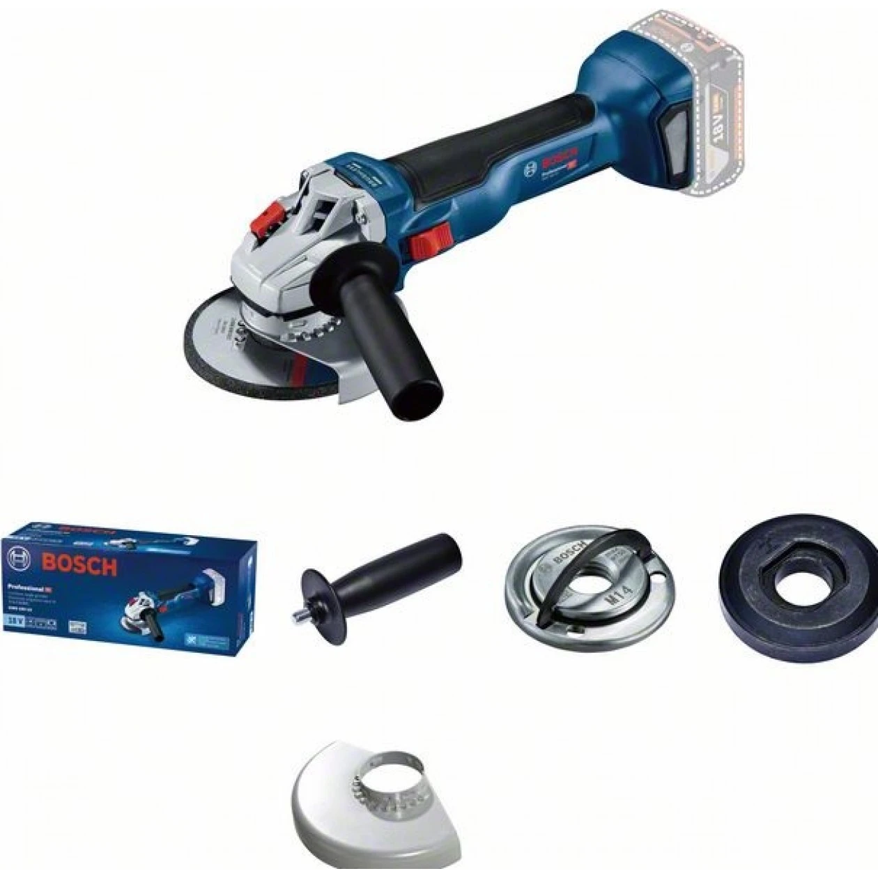 Bosch акумулаторен ъглошлайф gws 18v-10 125 mm solo