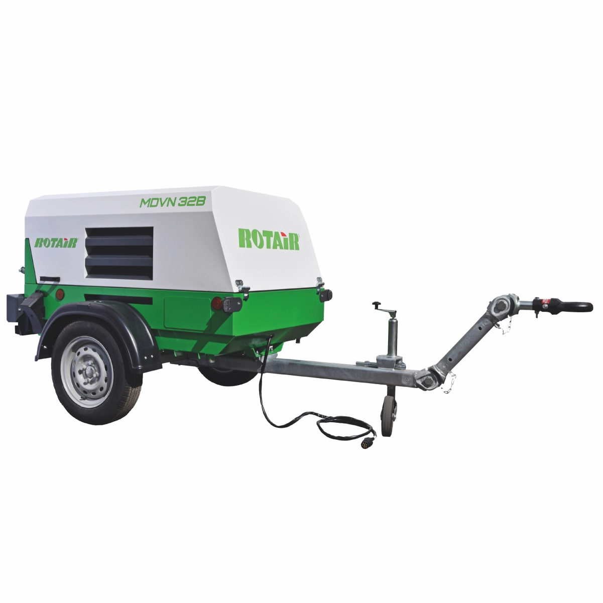 Мотор компресор ROTAIR MDVN 32B дебит 3100л/мин, 7 бара Briggs&Stratton двигател 40 к.с., теглене по пътя