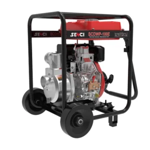 Моторна помпа за чиста вода SENCI SCDWP-100E диам. 4″ дизел, DE, 12.5L резервоар, транспортни колела