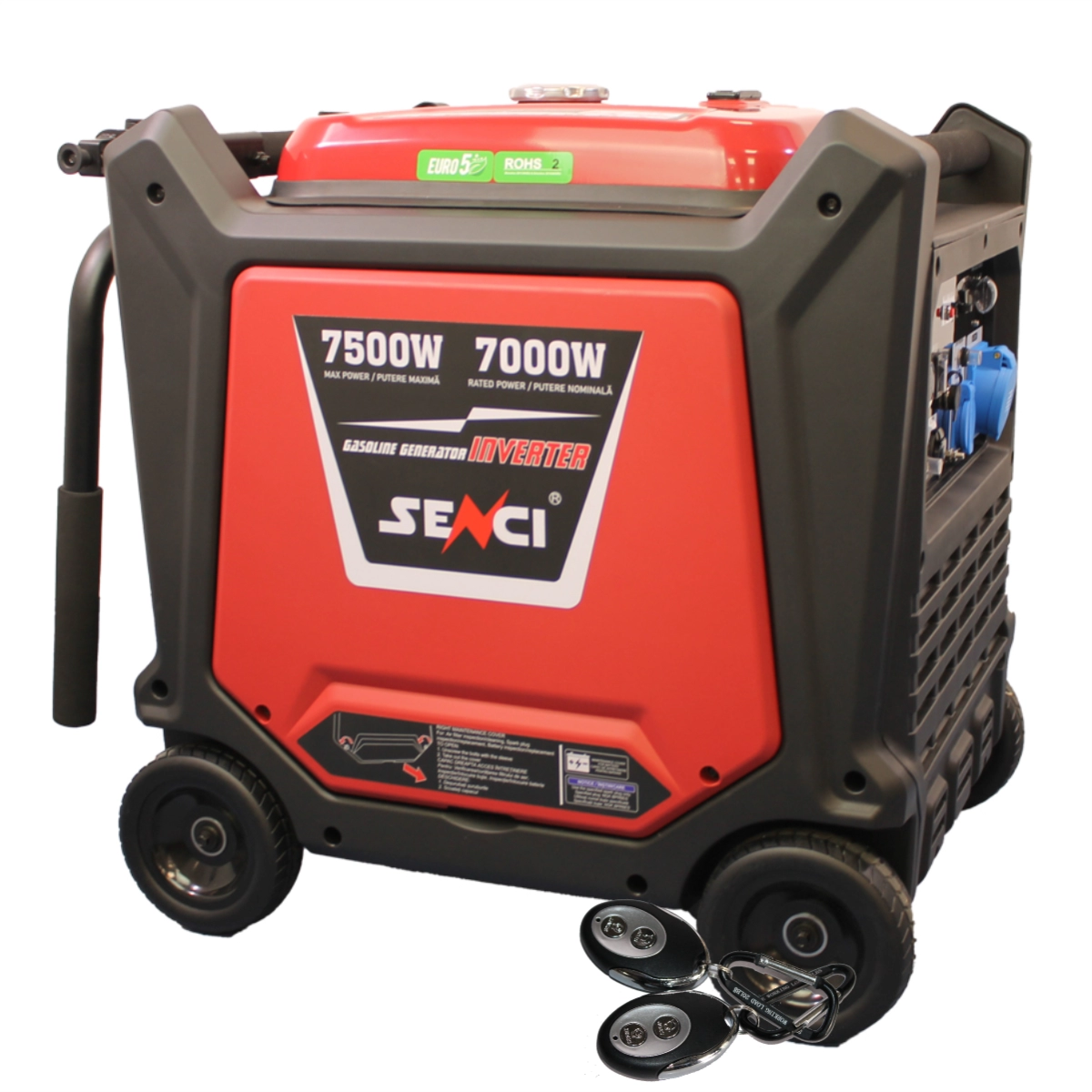Инверторен генератор SENCI SC8000iE максимална мощност 7.5 kW 230V електрически старт шумоизолиран