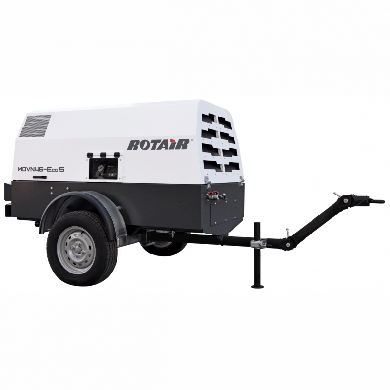 ROTAIR MDVN 46 ECO5 мотор компресор, налягане 7 bar, дебит 4500 l/min, Kohler 49hp, теглещ, хомологиран