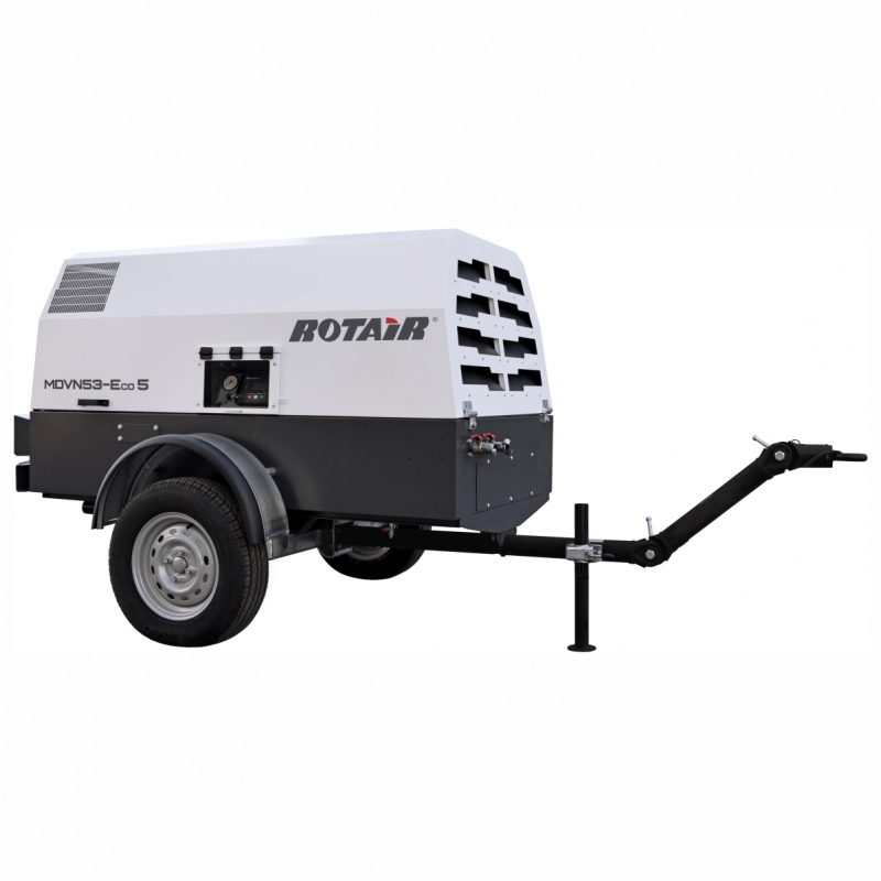 ROTAIR MDVN 53 ECO5 мотор компресор, налягане 7 bar, дебит 5000 l/min, KOHLER 49 hp, теглещ, хомологиран